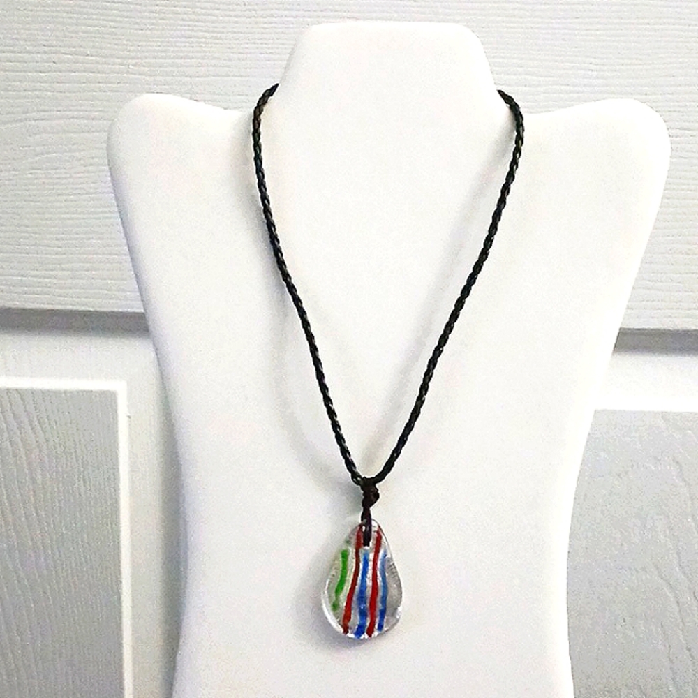 Dichroic Glass Pendant Necklace